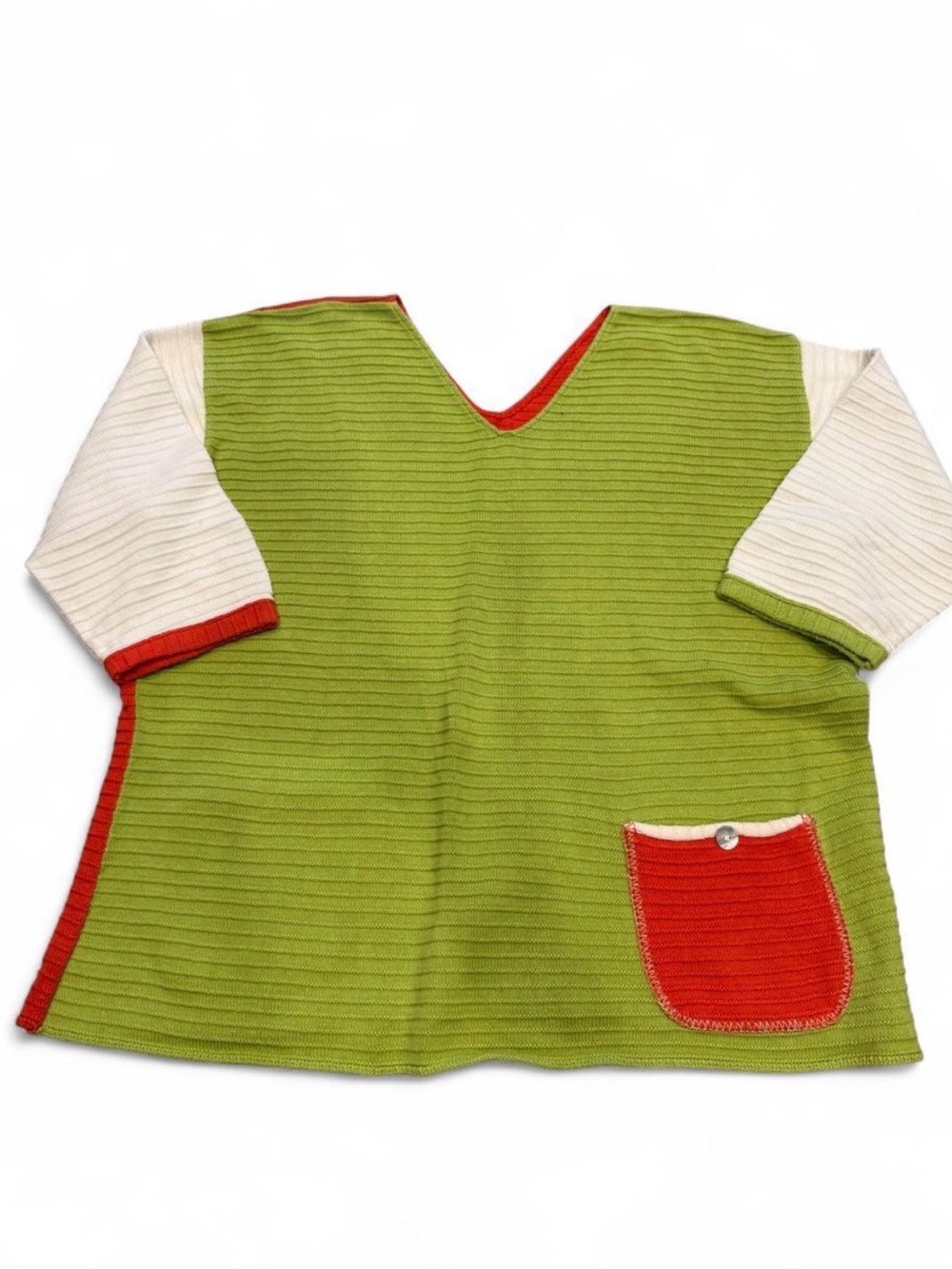 Green and Red Knit Sweater
